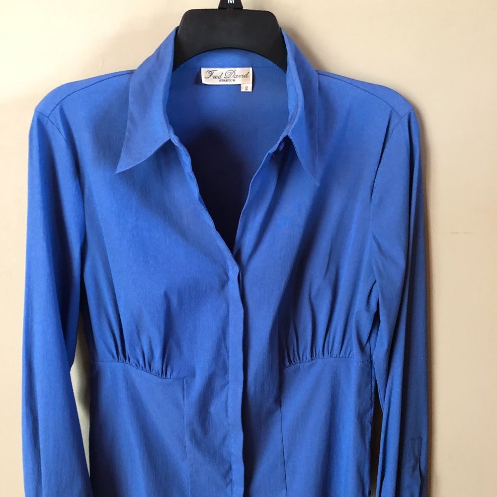 Stunning Blue Long Sleeve Blouse